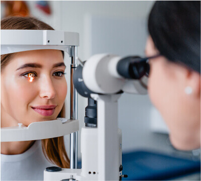 Woman Having an Eye Exam