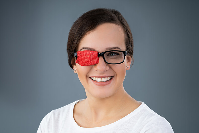 Woman Going Through Amblyopia Treatment