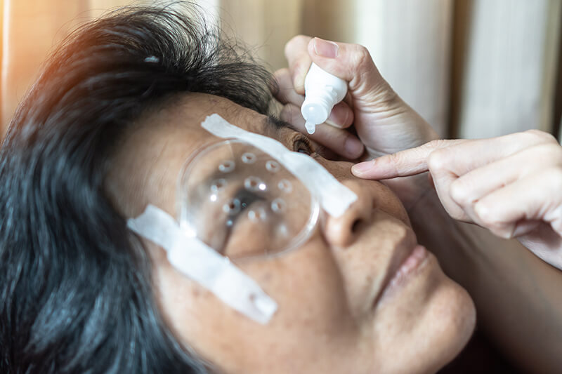 Woman Recovering From a Retinal Detachment